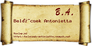 Belácsek Antonietta névjegykártya